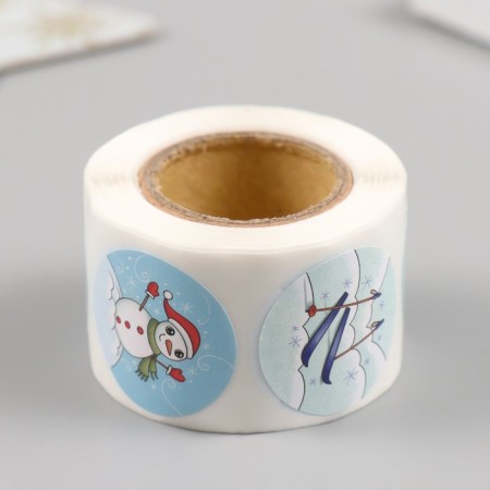 New Year Stick Paper "Snowman" d = 2.5 cm 252 pcs in the roll-2