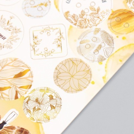 Decor for creativity cardboard "Chips and buttons. Golden" 24 pcs 13x16.5 cm-3