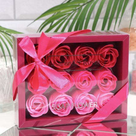 Soap roses, colored shades, set of 12 pcs.