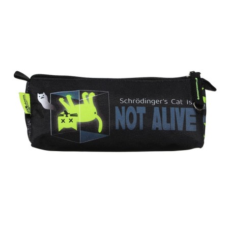Penal soft, 1 department, 85 x 200 x 65 mm, voluminous, Phoenix "Scientific Cat" Black/Green 61898-1