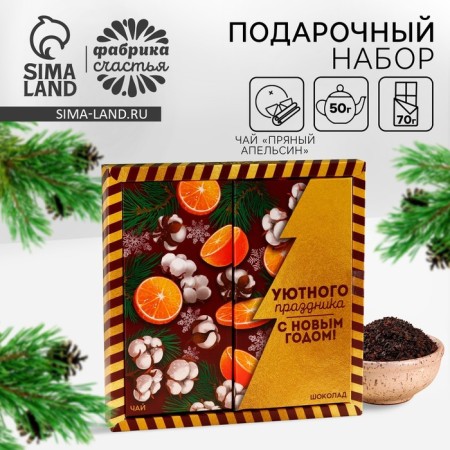 New Year's gift set “Believe in a dream, and it will come true”: chocolate, tea