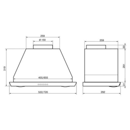 Exto Elikor 72N-1000-E4D, built-in, 1000 m3/h, 4 speeds, 72 cm, silver-1