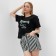 Female-home set (T-shirt, shorts), Black-Timnet strip color, river 42