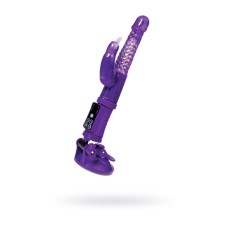 Toyfa High-Tech Fantasy, TPR vibrator vibrator with clitoral stimulator, purple color, 24 cm