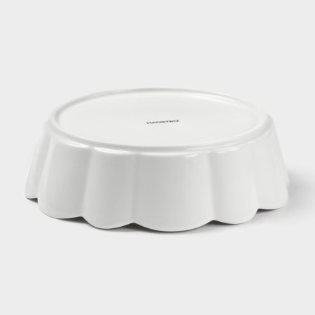 Porcelain dish for baking Magistro "Flora", D = 20 cm, white color-2