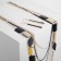 Set 2 objects: earrings, unison beads rectangles, black color in gold, 80cm