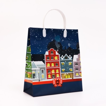 New Year. New Year's package "New Year's town" soft plastic 26 x 23 cm.