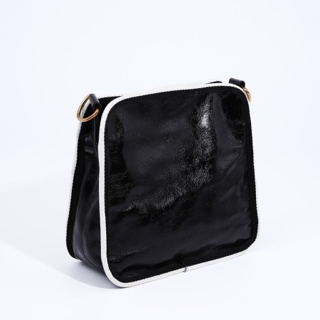 Bag Cross-Bodi with a zipper, black color-2