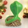 New Year. Symbol 2025. Figure "Snake of a cobra on money with a toad" 25x18cm, green