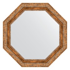 Mirror in the baguette frame, vignette antique bronze 85 mm, 70x70 cm