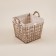 Basket for storage of manual weaving, with handles, square, jute, 27x27x31 cm