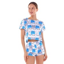 Female home set (T -shirt/shorts), blue color, size 46 (m)