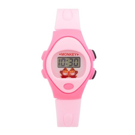 Watch of washing electronic, children's "birds", silicone strap, pink-5