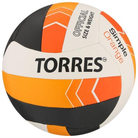 The ball volleyball Torres Simple Orange, TPU, machine stitching, 18 panels, p. 5-4
