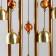 Wind music metal, plastic "necklace and heart" 4 tubes 5 bells 54 cm