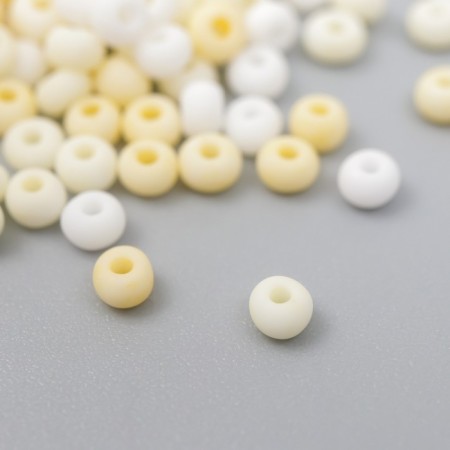 Glass 8/0 "Marshmallow. Matte. Melange. Yellow" 10 g-1
