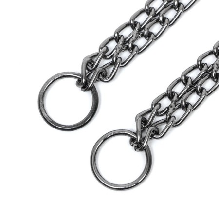 Collar - two -rowing metal nozzle, 45 cm, wire thickness 2 mm, black-2