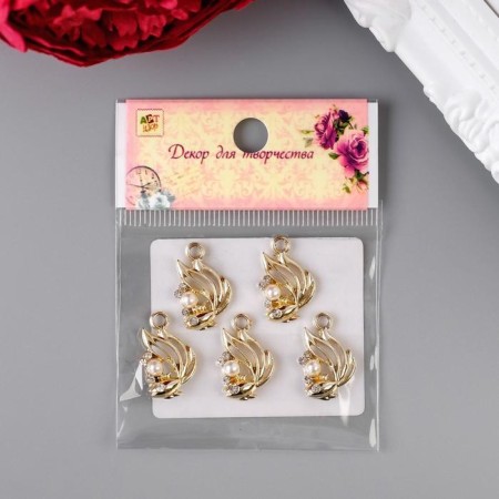 Decor for the creativity of the rhinestone "Golden Fish" 2x1.3 cm-3