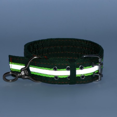 Four-layer reflective collar with a swivel 71 x 5 cm, Osh 55-65 cm, green-9
