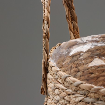 Kashpo wicker "Kenya" round with handles, 25.5x25x23 cm, natural-2
