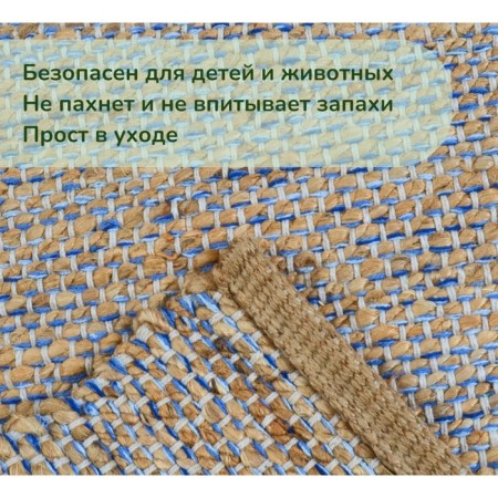 Eco -river jute, size 60x90 cm, blue color-3