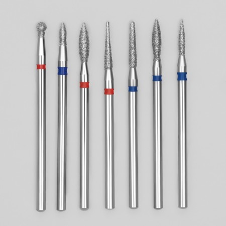 Diamond cutters for manicure, 7 pcs, form and granularity of assorted-1