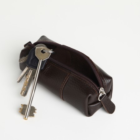 Pocket Key with lightning, textura, length 12.5 cm, ring, brown color-4
