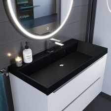 Sink uperwood Classic quartz 90 cm, quartz, black matte, space