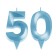 Candle in the cake jubilee "line" (set 2 in 1), number 50, blue metallic, 6.5 cm