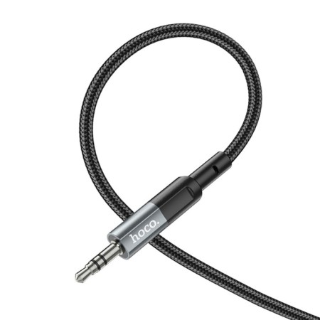 Cable AUX HOOCO UPA23, Jack 3.5 mm (M) - Jack 3.5 mm (M), 1 m, nylon, gray-3