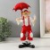 Polystone souvenir "Clown with red umbrella" white-red 11.5x9x24 cm