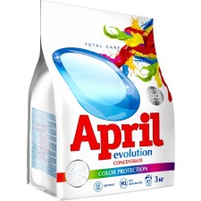 Стиральный порошок April Evolution, Color, Protection, автомат, для стирки цветного, 3 кг