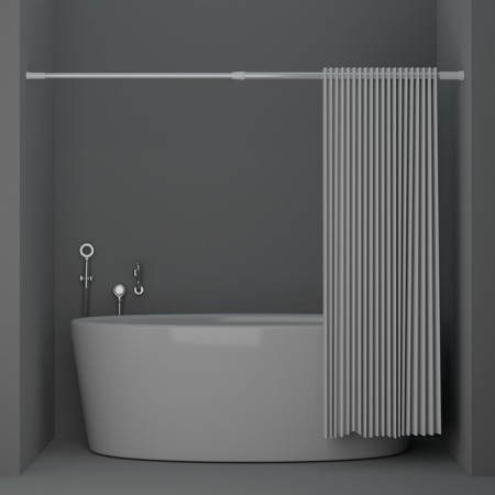 Bathroom cornice, telescopic, 70-120 cm, white color-6