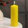 Candle - cylinder, 5x15 cm, yellow varnished, 14 hours