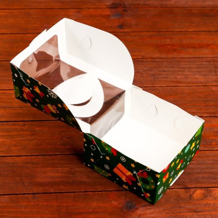 Bearbox under the Bento-Port with the Window "New Year Emerald", 14 x 14 x 8 cm-4
