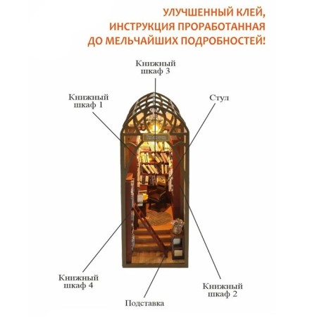 Interior designer Hobby Day Minihouse "Library", Rumbox Book-1