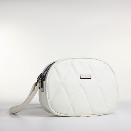 Bag Women's Cross-Bodi with a zipper, white color-2