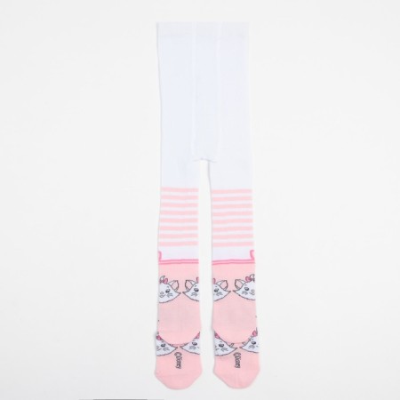 Children's tights "Marie", cats aristocrats, height 110-116 cm, white/pink color-3