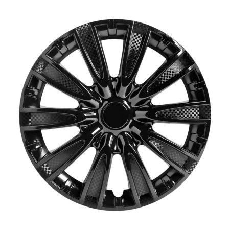 Wheel caps 16 "Tornado", black gloss, carbon, set 2 pcs, AWCC-16-32-1