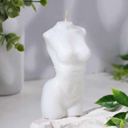 Figure candle "Women's silhouette" in a T -shirt, 4,5x4x9.5 cm, white
