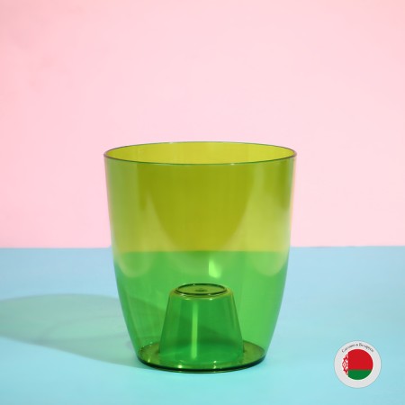 Pot for orchids, 2 l, 14.8 × 16.2 cm, round, plastic, transparent green-3