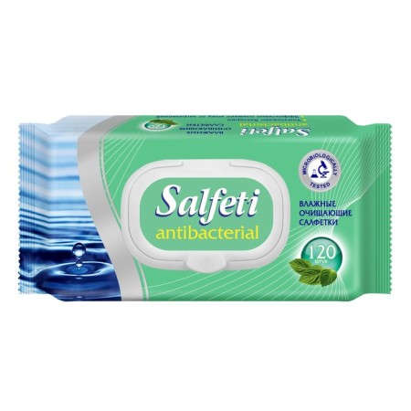 Wet Salfeti Antibac napkins antibacterial, with a valve, 120 pcs