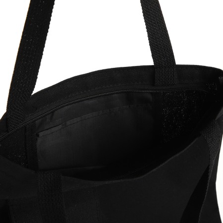 A bag-shop with a zipper, from textiles, black color-2