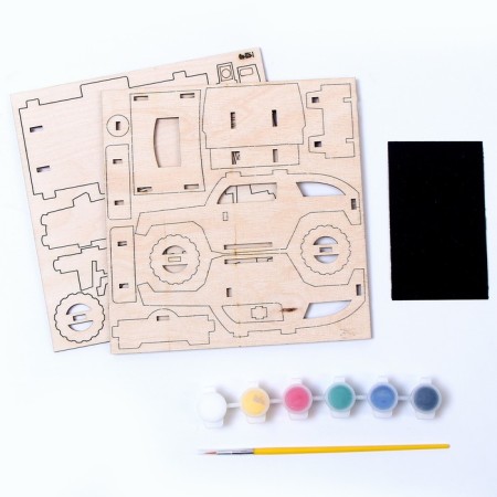 Designer made of wood. Technics "Jeep" 26 details-1