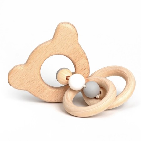 A wooden erupter for teeth "Bear", with silicone elements, crumb I-1
