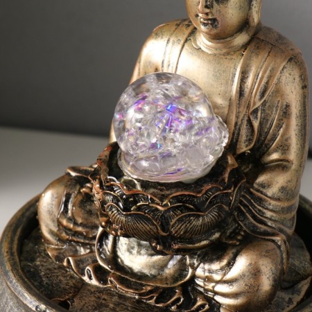 The desktop fountain from the network, backlight "Buddha in front of the lotus" 16x16x22 cm-5