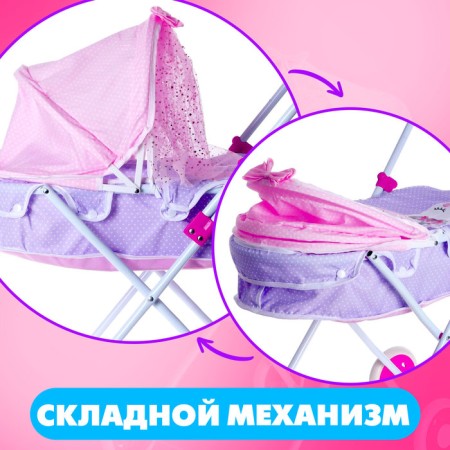 Stroller for dolls, universal, metal frame-2