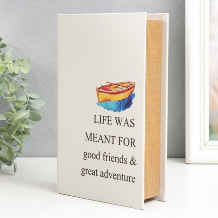 Safe Brush Tree to the leatherette "Life is given for good friends and great adventures" 21x13x5 cm-1