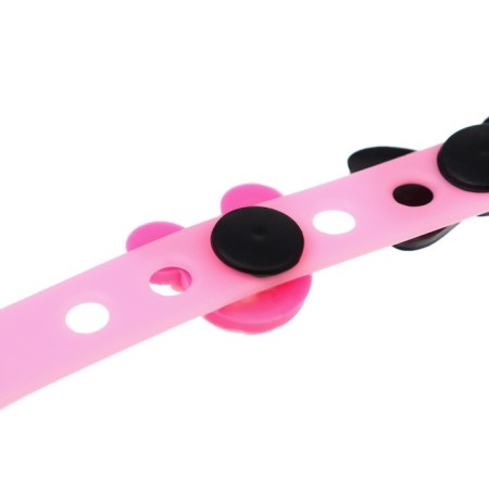 Silicone Bracelet with replaceable jibitsami, 3 Jibits included, Minnie Mouse-6