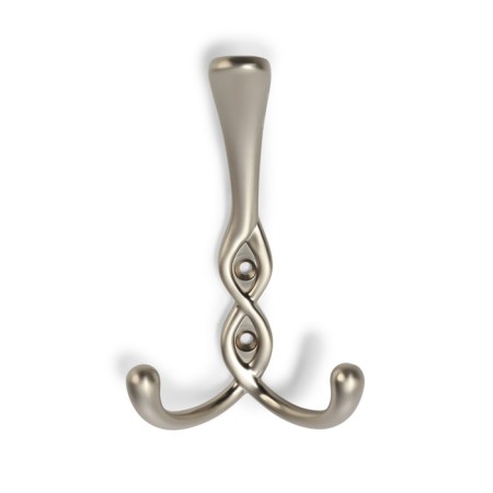 Furniture hook cappio pigtail, three -rod, matte satin nickel color-3